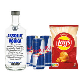 Formule Absolut – Vodka Absolut 70cl + Red Bull 3x25cl + Chips Lay's