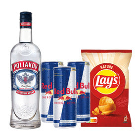 Formule Poliakov – Vodka 70cl + Red Bull 3x25cl + Chips Lay's 135g