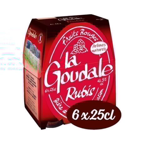 La Goudale Rubis 6x25cl - Bière ambrée fruitée française – 5% vol. - Apéro Chartrain