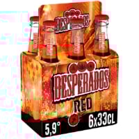 Desperados Red 6x33cl - Bière aromatisée aux fruits rouges, cachaça et guarana – 5,9% vol.