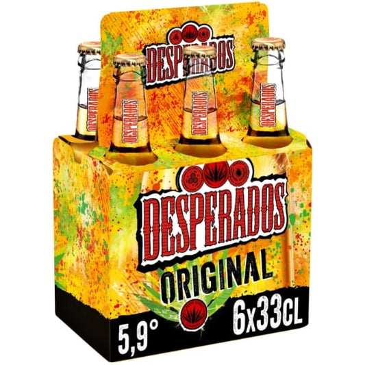 Desperados Blonde 6x33cl - Bière blonde aromatisée à la tequila – 5,9% vol.