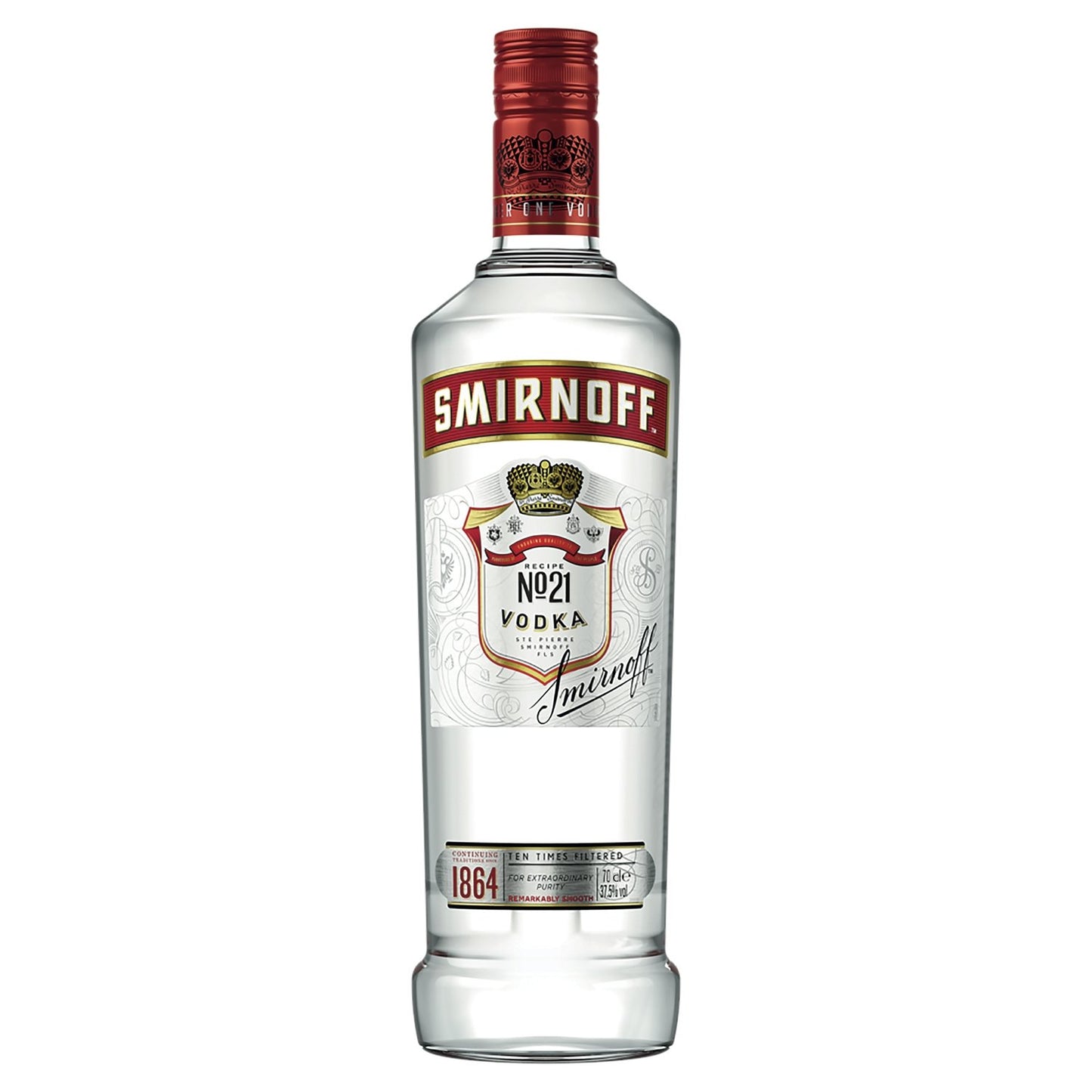 Vodka Smirnoff 70 cl – Vodka triple distillée – 37,5% vol.