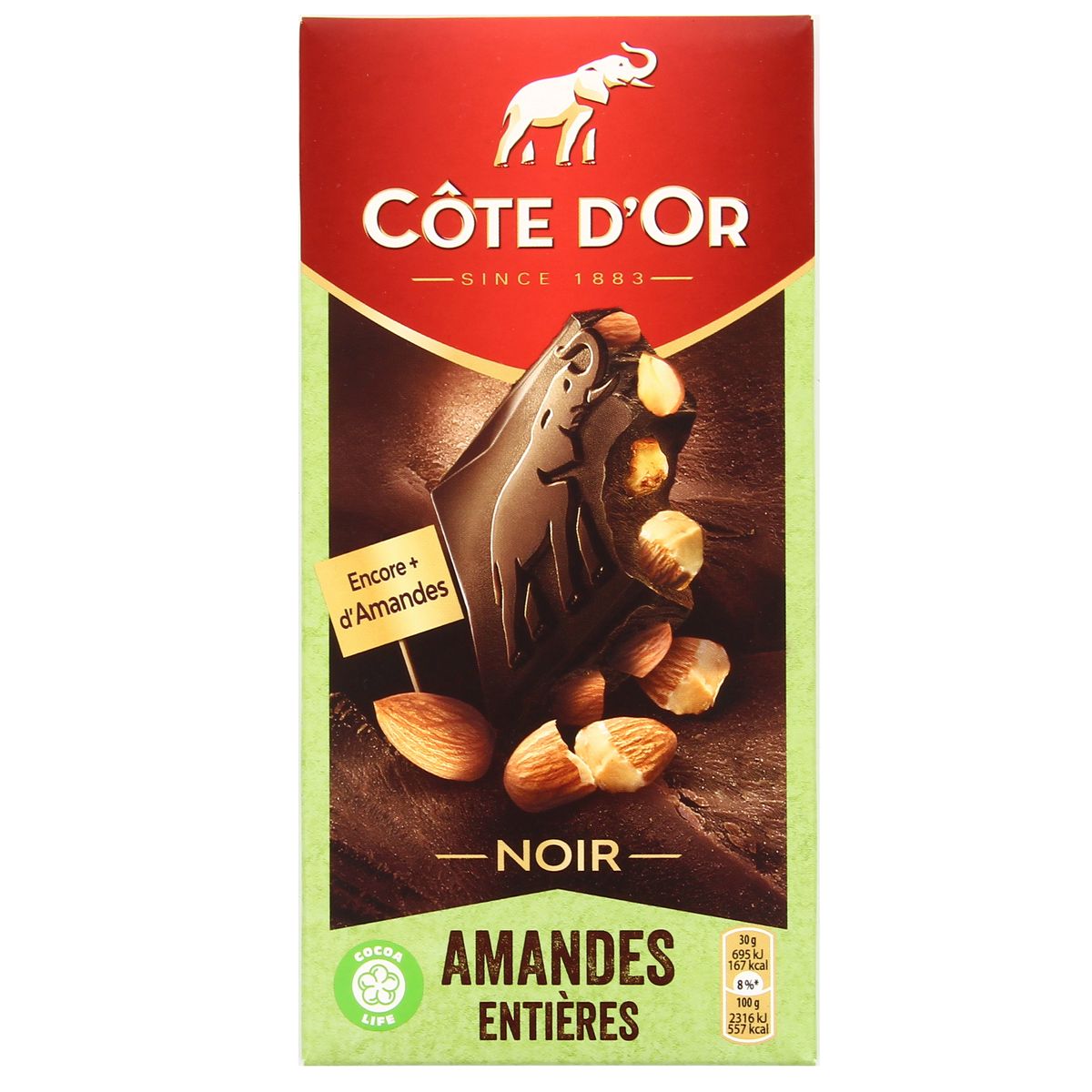 Côte d'Or – Tablette Chocolat au Lait & Amandes Entières – 180 g
