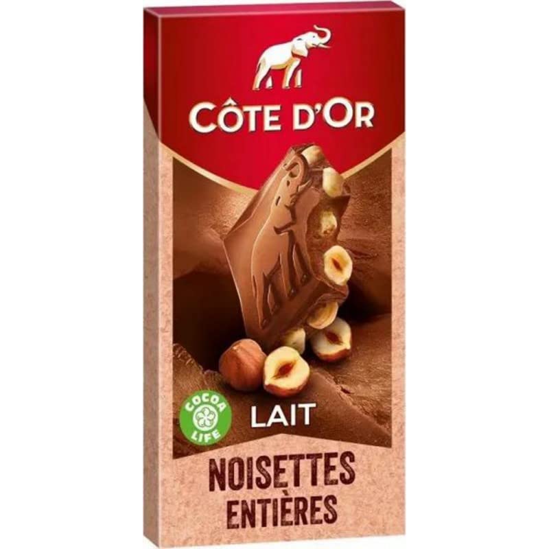 Côte d'Or – Tablette Chocolat au Lait & Noisettes Entières – 180 g
