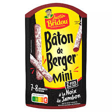 Justin Bridou Bâton de Berger Mini à La Noix de Jambon 80g