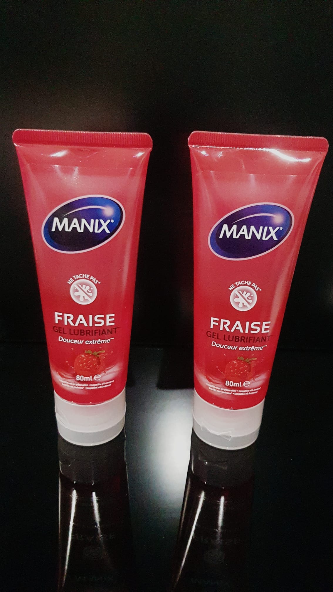 Manix – Gel Lubrifiant Intime Fraise – Base Eau – 80 ml
