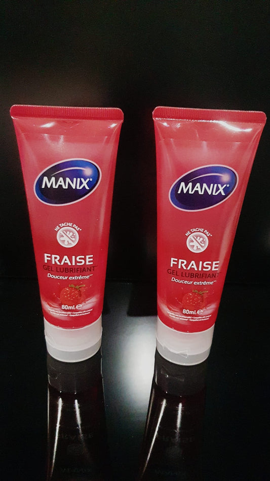 Manix – Gel Lubrifiant Intime Fraise – Base Eau – 80 ml
