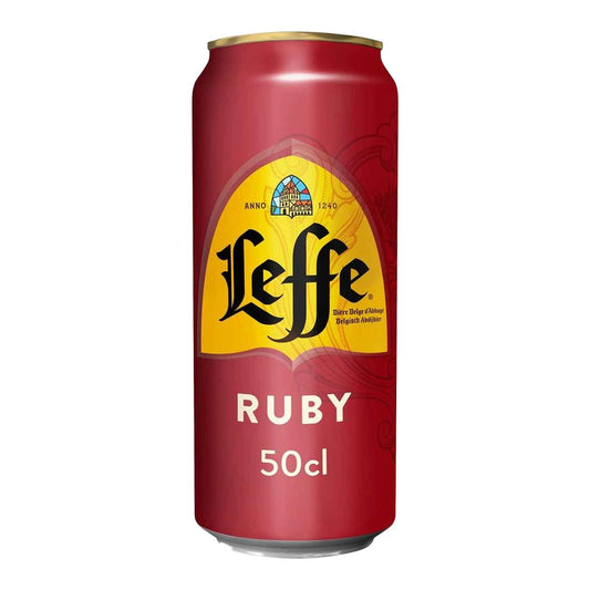 Leffe Ruby 50cl - Bière d’abbaye belge – Blonde fruitée aux notes de fruits rouges – 5,0% vol.
