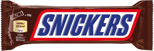 Snickers – Barre Chocolatée Cacahuètes & Caramel – 50 g
